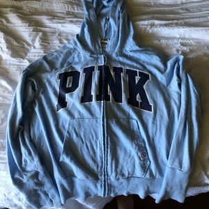 PINK blue zip up